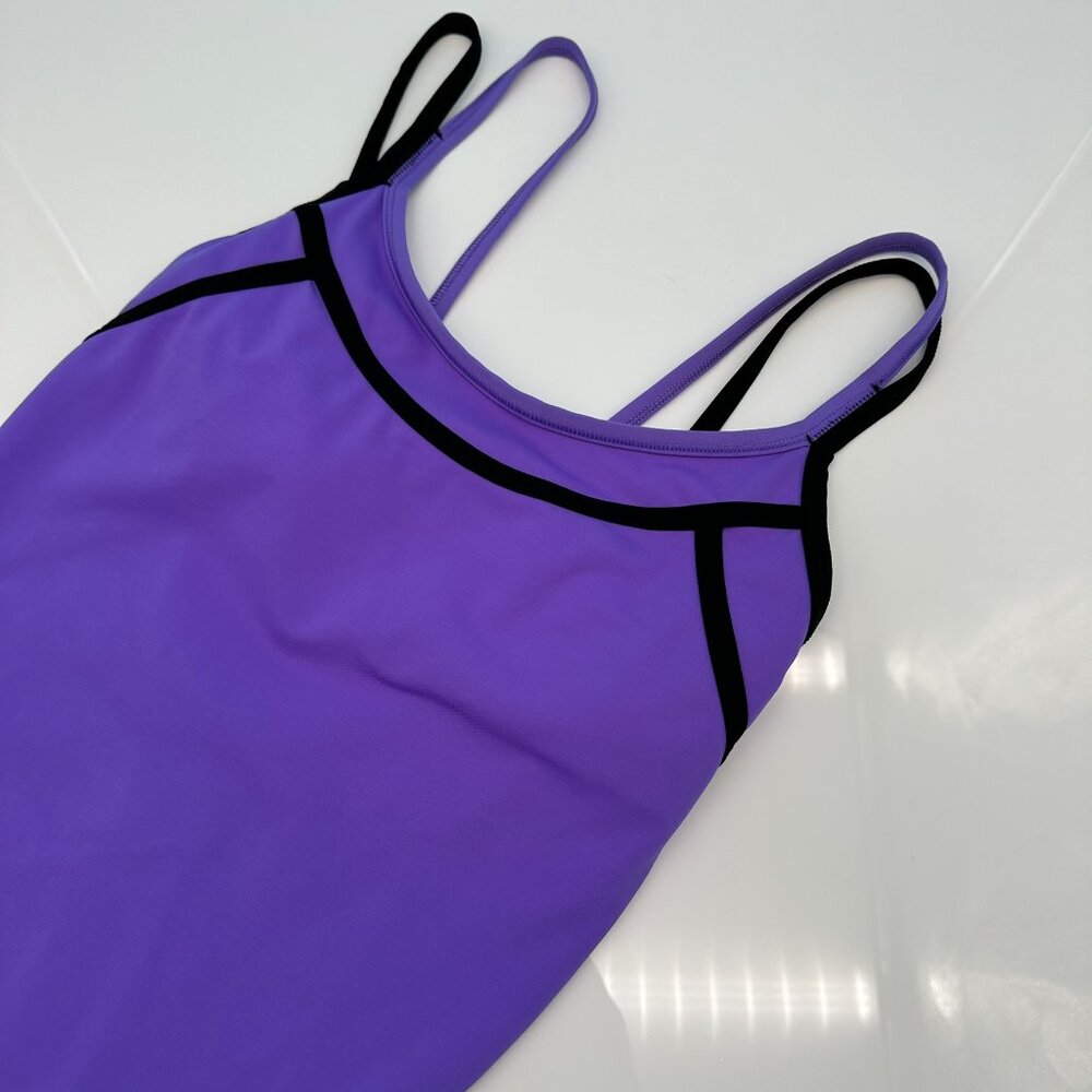 Lululemon Women's Ignite Strappy Open Back Tank Top, Size 4, Power Purple/Black‎